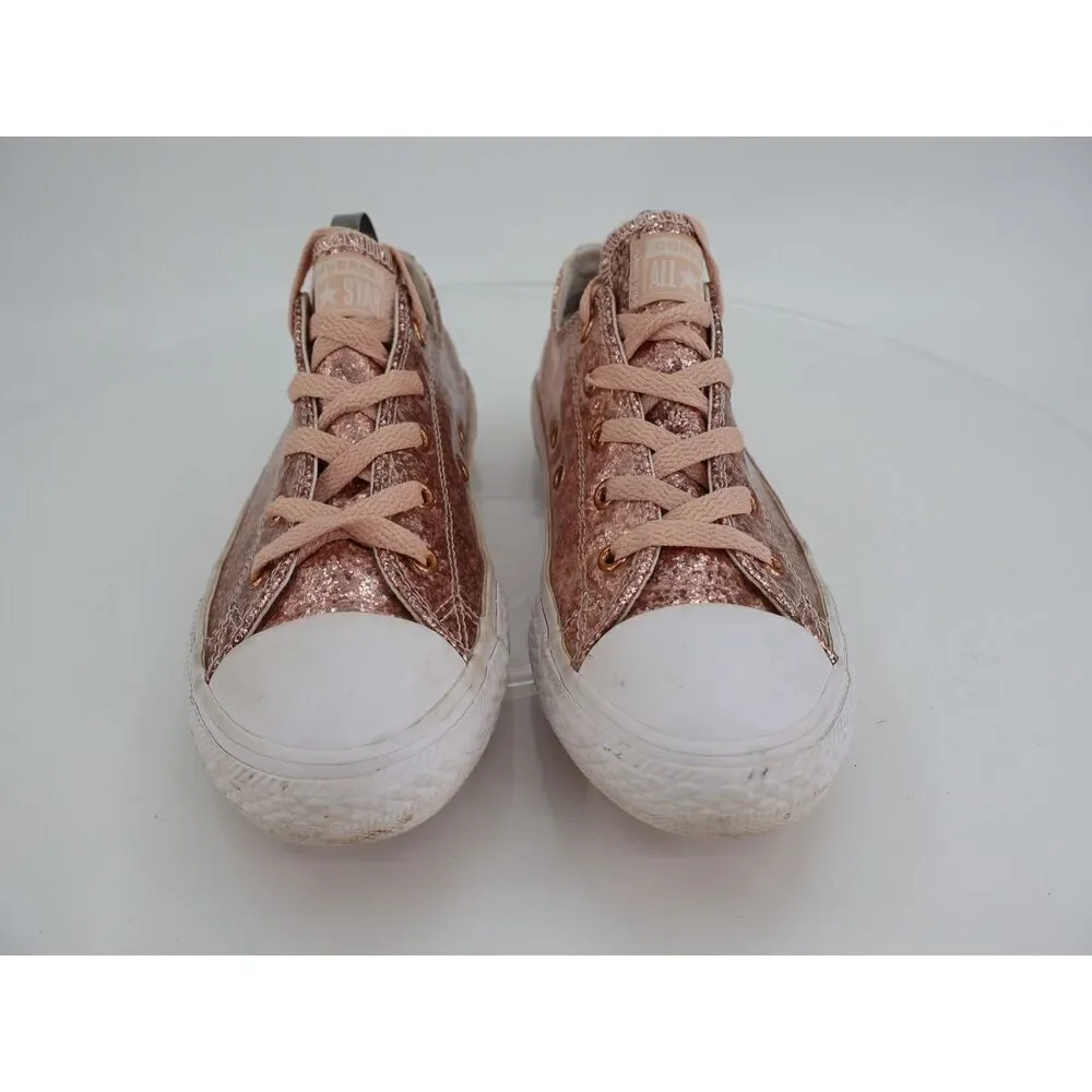 Converse Chuck Taylor All Star Ox Junior Girls Size 3 Pink Sneaker Shoes Lace Up